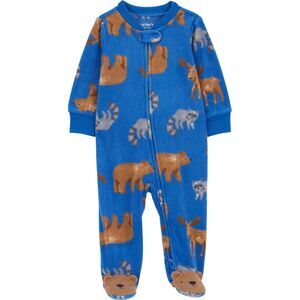 NWT Carter’s Fleece Footed Sleeper – Woodland Animal Print - Sz 0-3M